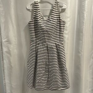 Black & White Flair Striped Dress - 10